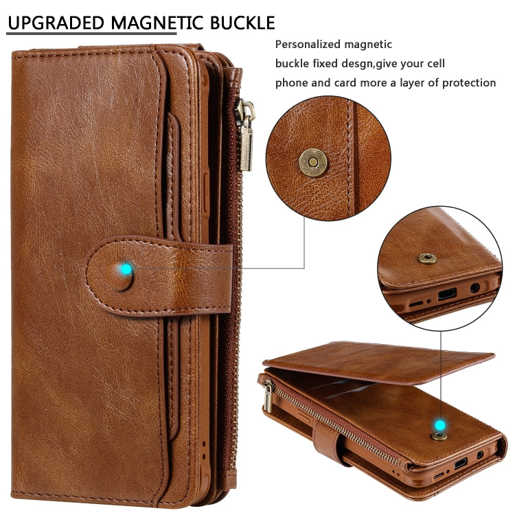 For Galaxy S9+ Multifunctional Retro Detachable Magnetic Horizontal Flip Leather Case with Card Slots & Holder & Wallet & Photo Frame(Brown) - Galaxy Phone Cases by buy2fix | Online Shopping UK | buy2fix