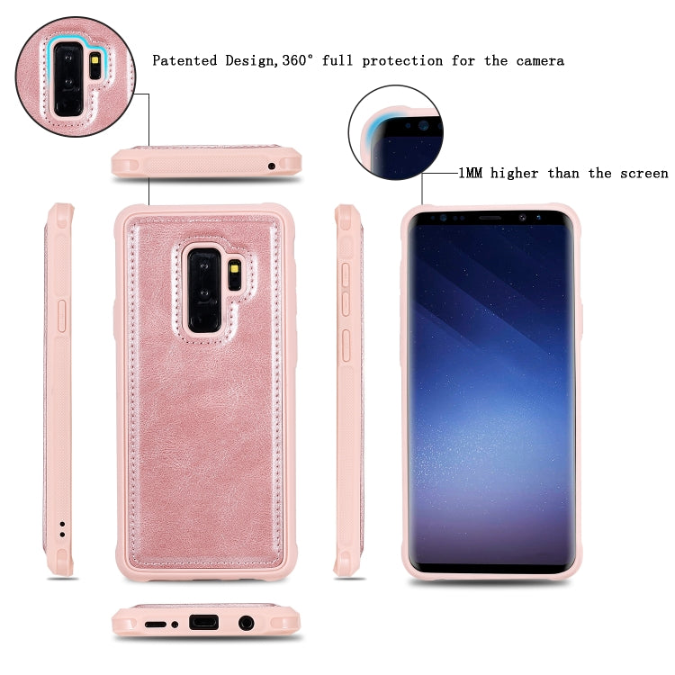 For Galaxy S9+ Multifunctional Retro Detachable Magnetic Horizontal Flip Leather Case with Card Slots & Holder & Wallet & Photo Frame(Rose Gold) - Galaxy Phone Cases by buy2fix | Online Shopping UK | buy2fix