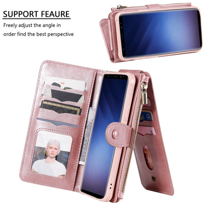 For Galaxy S9+ Multifunctional Retro Detachable Magnetic Horizontal Flip Leather Case with Card Slots & Holder & Wallet & Photo Frame(Rose Gold) - Galaxy Phone Cases by buy2fix | Online Shopping UK | buy2fix