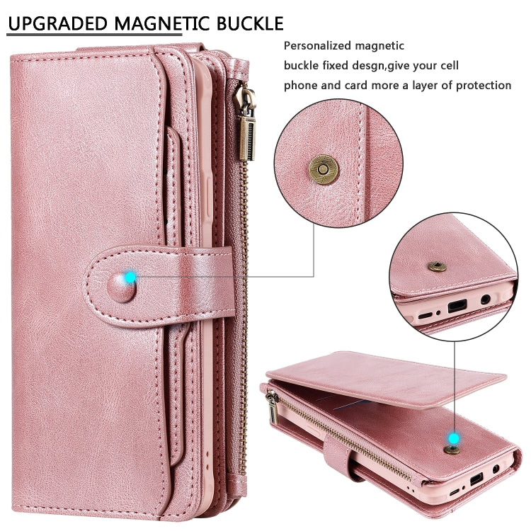 For Galaxy S9+ Multifunctional Retro Detachable Magnetic Horizontal Flip Leather Case with Card Slots & Holder & Wallet & Photo Frame(Rose Gold) - Galaxy Phone Cases by buy2fix | Online Shopping UK | buy2fix