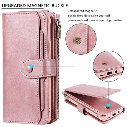For Galaxy S9+ Multifunctional Retro Detachable Magnetic Horizontal Flip Leather Case with Card Slots & Holder & Wallet & Photo Frame(Rose Gold) - Galaxy Phone Cases by buy2fix | Online Shopping UK | buy2fix