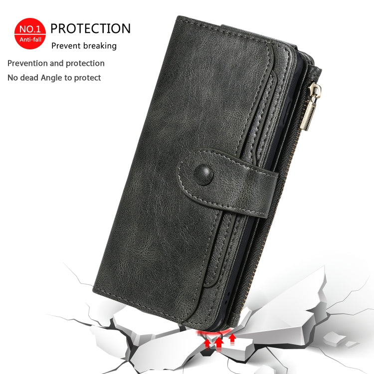 For Galaxy S10 Multifunctional Retro Detachable Magnetic Horizontal Flip Leather Case with Card Slots & Holder & Wallet & Photo Frame(Dark Green) - Galaxy Phone Cases by buy2fix | Online Shopping UK | buy2fix