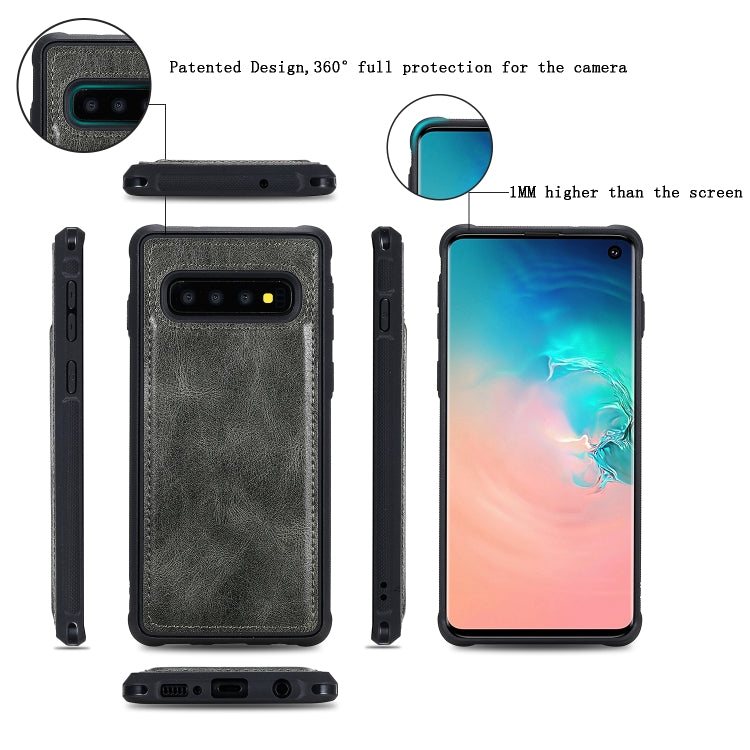 For Galaxy S10 Multifunctional Retro Detachable Magnetic Horizontal Flip Leather Case with Card Slots & Holder & Wallet & Photo Frame(Dark Green) - Galaxy Phone Cases by buy2fix | Online Shopping UK | buy2fix