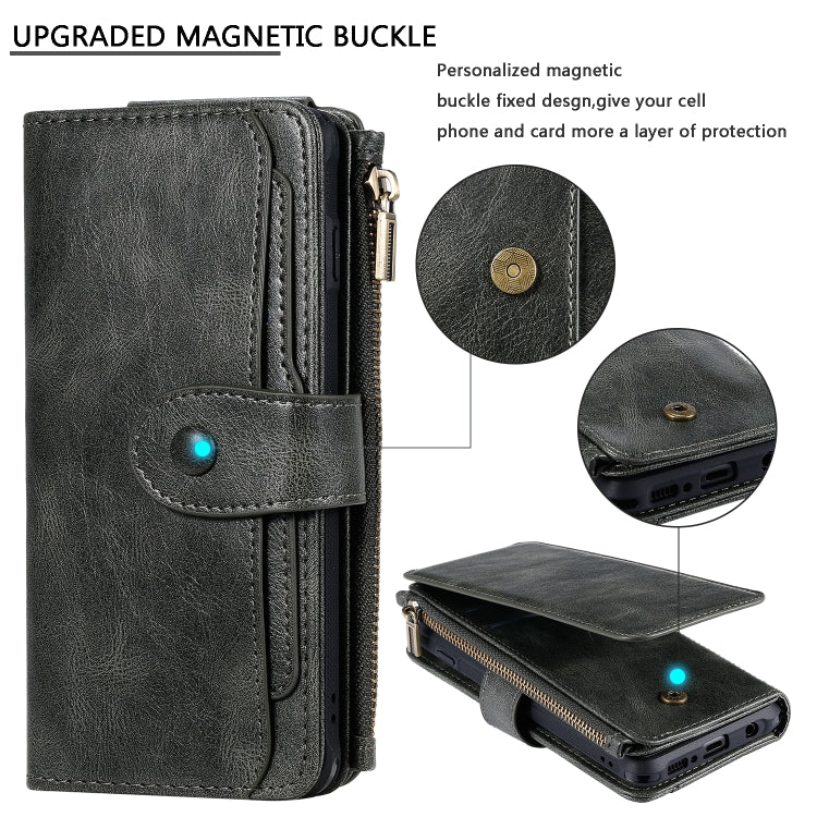 For Galaxy S10 Multifunctional Retro Detachable Magnetic Horizontal Flip Leather Case with Card Slots & Holder & Wallet & Photo Frame(Dark Green) - Galaxy Phone Cases by buy2fix | Online Shopping UK | buy2fix