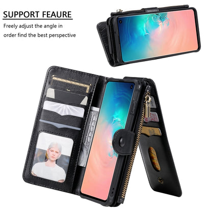 For Galaxy S10 Multifunctional Retro Detachable Magnetic Horizontal Flip Leather Case with Card Slots & Holder & Wallet & Photo Frame(Black) - Galaxy Phone Cases by buy2fix | Online Shopping UK | buy2fix