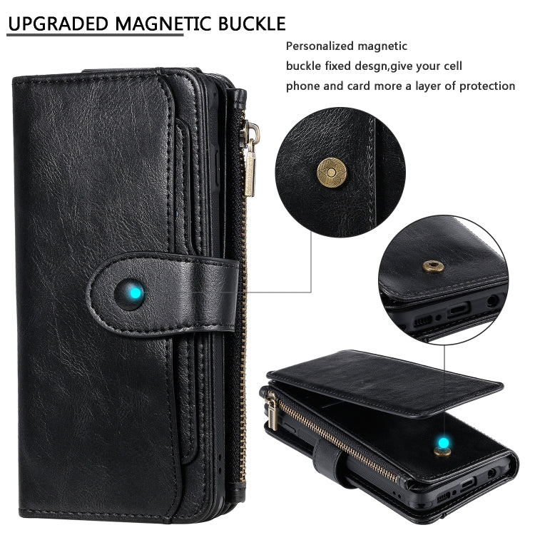 For Galaxy S10 Multifunctional Retro Detachable Magnetic Horizontal Flip Leather Case with Card Slots & Holder & Wallet & Photo Frame(Black) - Galaxy Phone Cases by buy2fix | Online Shopping UK | buy2fix