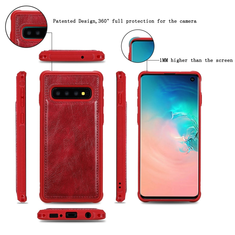 For Galaxy S10 Multifunctional Retro Detachable Magnetic Horizontal Flip Leather Case with Card Slots & Holder & Wallet & Photo Frame(Red) - Galaxy Phone Cases by buy2fix | Online Shopping UK | buy2fix