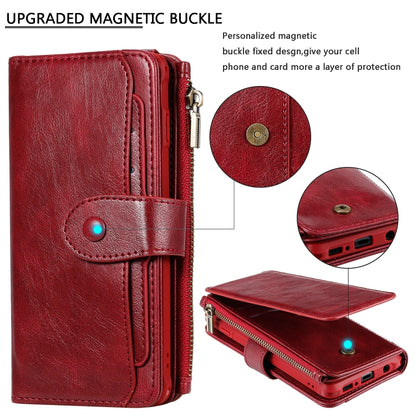 For Galaxy S10 Multifunctional Retro Detachable Magnetic Horizontal Flip Leather Case with Card Slots & Holder & Wallet & Photo Frame(Red) - Galaxy Phone Cases by buy2fix | Online Shopping UK | buy2fix