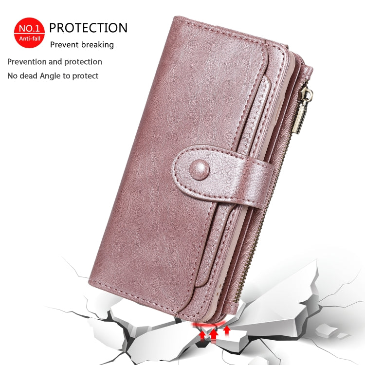 For Galaxy S10 Multifunctional Retro Detachable Magnetic Horizontal Flip Leather Case with Card Slots & Holder & Wallet & Photo Frame(Rose Gold) - Galaxy Phone Cases by buy2fix | Online Shopping UK | buy2fix