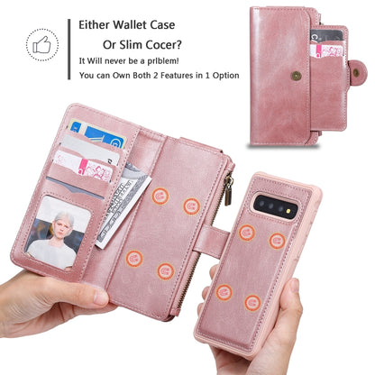 For Galaxy S10 Multifunctional Retro Detachable Magnetic Horizontal Flip Leather Case with Card Slots & Holder & Wallet & Photo Frame(Rose Gold) - Galaxy Phone Cases by buy2fix | Online Shopping UK | buy2fix