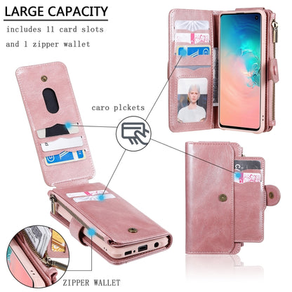 For Galaxy S10 Multifunctional Retro Detachable Magnetic Horizontal Flip Leather Case with Card Slots & Holder & Wallet & Photo Frame(Rose Gold) - Galaxy Phone Cases by buy2fix | Online Shopping UK | buy2fix
