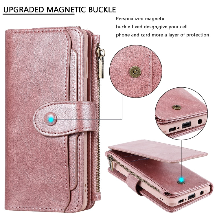 For Galaxy S10 Multifunctional Retro Detachable Magnetic Horizontal Flip Leather Case with Card Slots & Holder & Wallet & Photo Frame(Rose Gold) - Galaxy Phone Cases by buy2fix | Online Shopping UK | buy2fix