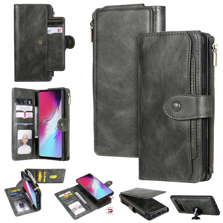 For Galaxy S10 5G Multifunctional Retro Detachable Magnetic Horizontal Flip Leather Case with Card Slots & Holder & Wallet & Photo Frame(Dark Green) - Galaxy Phone Cases by buy2fix | Online Shopping UK | buy2fix
