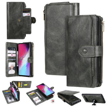 For Galaxy S10 5G Multifunctional Retro Detachable Magnetic Horizontal Flip Leather Case with Card Slots & Holder & Wallet & Photo Frame(Dark Green) - Galaxy Phone Cases by buy2fix | Online Shopping UK | buy2fix