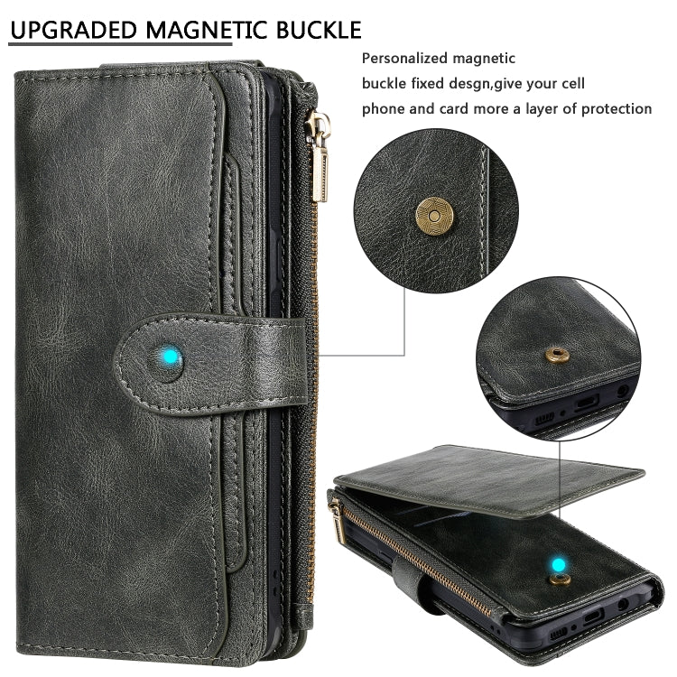 For Galaxy S10 5G Multifunctional Retro Detachable Magnetic Horizontal Flip Leather Case with Card Slots & Holder & Wallet & Photo Frame(Dark Green) - Galaxy Phone Cases by buy2fix | Online Shopping UK | buy2fix