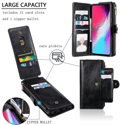 For Galaxy S10 5G Multifunctional Retro Detachable Magnetic Horizontal Flip Leather Case with Card Slots & Holder & Wallet & Photo Frame(Black) - Galaxy Phone Cases by buy2fix | Online Shopping UK | buy2fix
