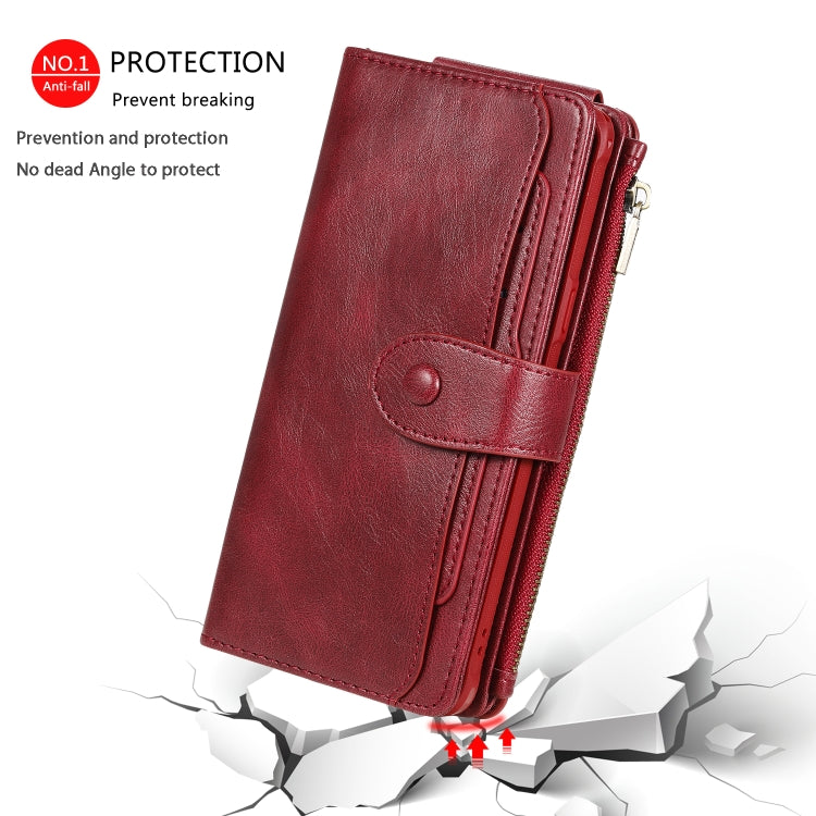 For Galaxy S10 5G Multifunctional Retro Detachable Magnetic Horizontal Flip Leather Case with Card Slots & Holder & Wallet & Photo Frame(Red) - Galaxy Phone Cases by buy2fix | Online Shopping UK | buy2fix