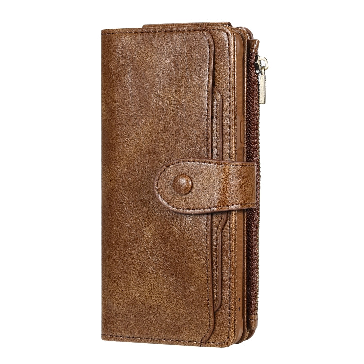 For Galaxy S10 5G Multifunctional Retro Detachable Magnetic Horizontal Flip Leather Case with Card Slots & Holder & Wallet & Photo Frame(Brown) - Galaxy Phone Cases by buy2fix | Online Shopping UK | buy2fix