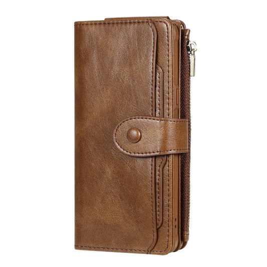 For Galaxy S10 5G Multifunctional Retro Detachable Magnetic Horizontal Flip Leather Case with Card Slots & Holder & Wallet & Photo Frame(Brown) - Galaxy Phone Cases by buy2fix | Online Shopping UK | buy2fix