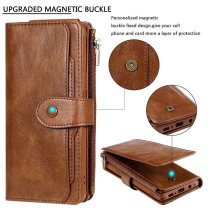 For Galaxy S10 5G Multifunctional Retro Detachable Magnetic Horizontal Flip Leather Case with Card Slots & Holder & Wallet & Photo Frame(Brown) - Galaxy Phone Cases by buy2fix | Online Shopping UK | buy2fix