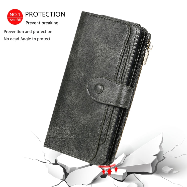 For Galaxy S10+ Multifunctional Retro Detachable Magnetic Horizontal Flip Leather Case with Card Slots & Holder & Wallet & Photo Frame(Dark Green) - Galaxy Phone Cases by buy2fix | Online Shopping UK | buy2fix