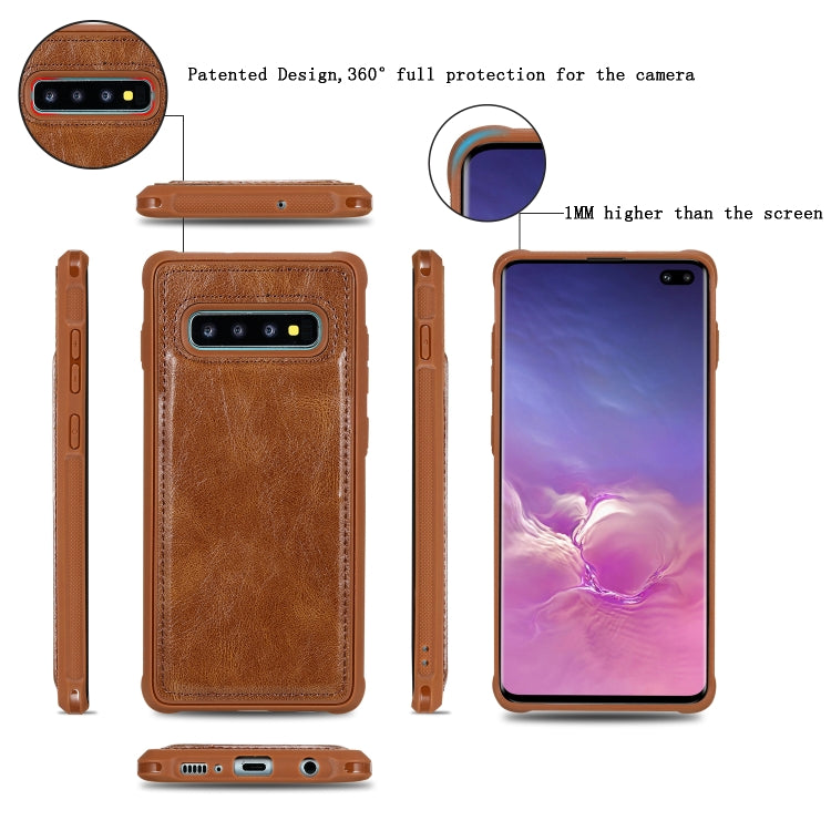 For Galaxy S10+ Multifunctional Retro Detachable Magnetic Horizontal Flip Leather Case with Card Slots & Holder & Wallet & Photo Frame(Brown) - Galaxy Phone Cases by buy2fix | Online Shopping UK | buy2fix
