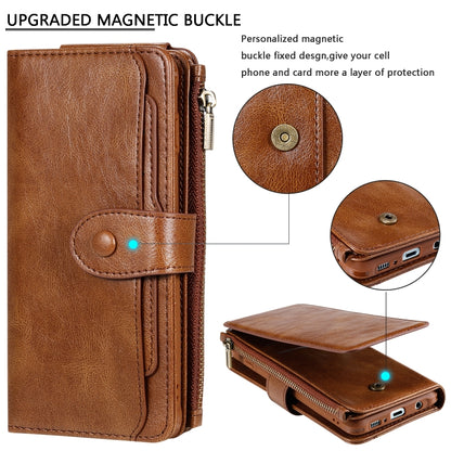 For Galaxy S10+ Multifunctional Retro Detachable Magnetic Horizontal Flip Leather Case with Card Slots & Holder & Wallet & Photo Frame(Brown) - Galaxy Phone Cases by buy2fix | Online Shopping UK | buy2fix
