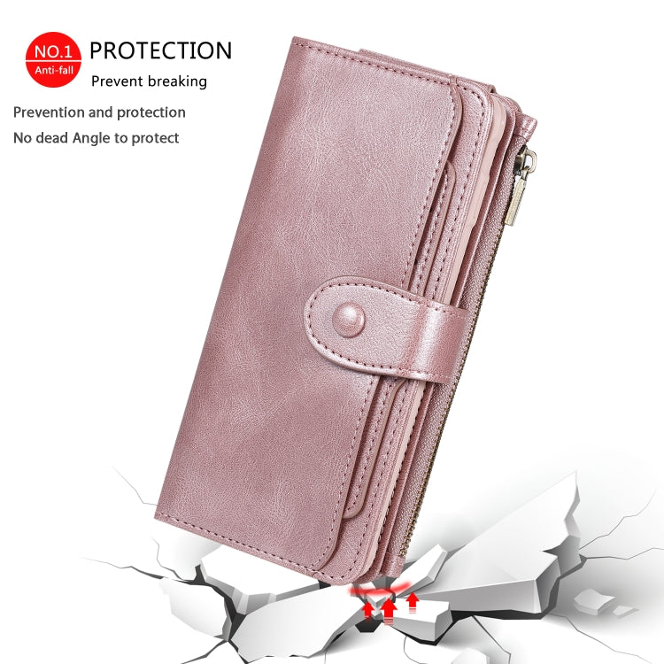 For Galaxy S10+ Multifunctional Retro Detachable Magnetic Horizontal Flip Leather Case with Card Slots & Holder & Wallet & Photo Frame(Rose Gold) - Galaxy Phone Cases by buy2fix | Online Shopping UK | buy2fix