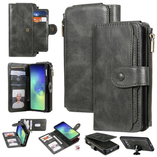 For Galaxy S10e Multifunctional Retro Detachable Magnetic Horizontal Flip Leather Case with Card Slots & Holder & Wallet & Photo Frame(Dark Green) - Galaxy Phone Cases by buy2fix | Online Shopping UK | buy2fix