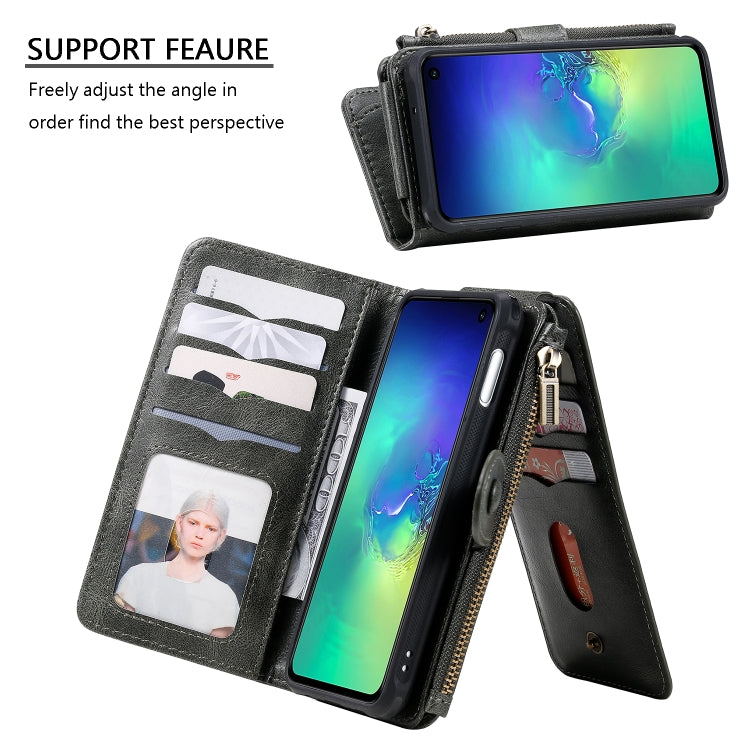 For Galaxy S10e Multifunctional Retro Detachable Magnetic Horizontal Flip Leather Case with Card Slots & Holder & Wallet & Photo Frame(Dark Green) - Galaxy Phone Cases by buy2fix | Online Shopping UK | buy2fix