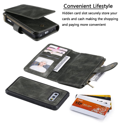 For Galaxy S10e Multifunctional Retro Detachable Magnetic Horizontal Flip Leather Case with Card Slots & Holder & Wallet & Photo Frame(Dark Green) - Galaxy Phone Cases by buy2fix | Online Shopping UK | buy2fix