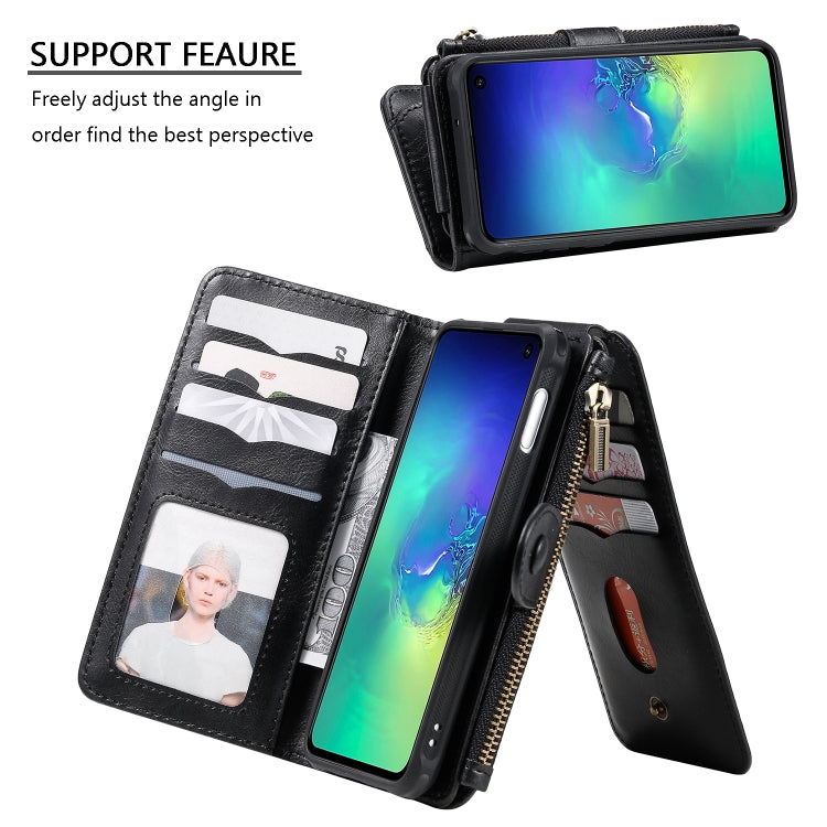 For Galaxy S10e Multifunctional Retro Detachable Magnetic Horizontal Flip Leather Case with Card Slots & Holder & Wallet & Photo Frame(Black) - Galaxy Phone Cases by buy2fix | Online Shopping UK | buy2fix