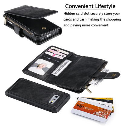 For Galaxy S10e Multifunctional Retro Detachable Magnetic Horizontal Flip Leather Case with Card Slots & Holder & Wallet & Photo Frame(Black) - Galaxy Phone Cases by buy2fix | Online Shopping UK | buy2fix