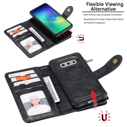 For Galaxy S10e Multifunctional Retro Detachable Magnetic Horizontal Flip Leather Case with Card Slots & Holder & Wallet & Photo Frame(Black) - Galaxy Phone Cases by buy2fix | Online Shopping UK | buy2fix