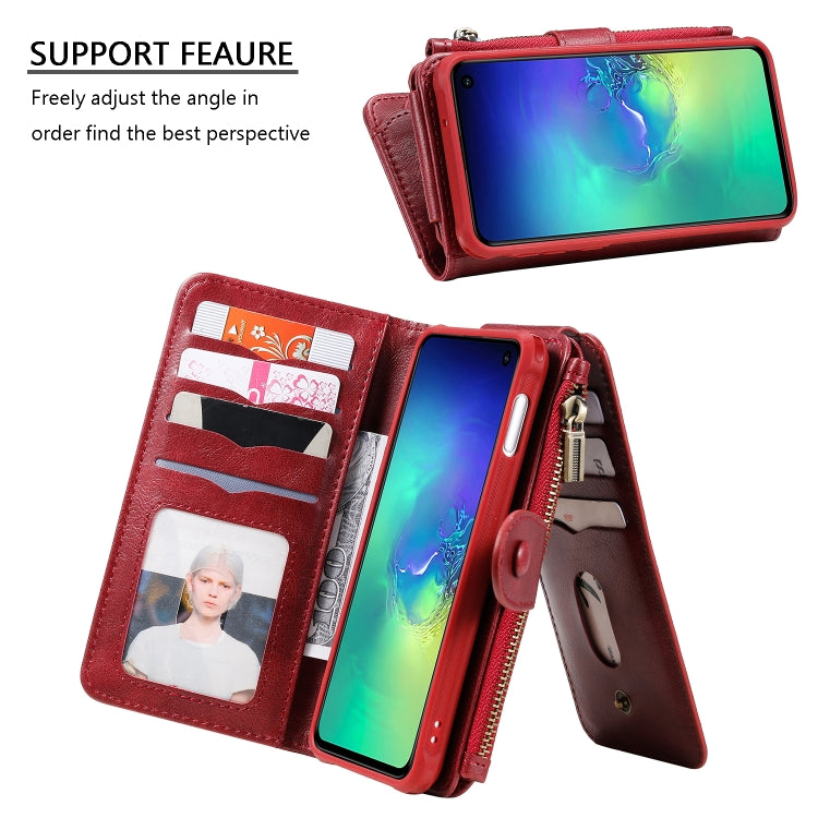 For Galaxy S10e Multifunctional Retro Detachable Magnetic Horizontal Flip Leather Case with Card Slots & Holder & Wallet & Photo Frame(Red) - Galaxy Phone Cases by buy2fix | Online Shopping UK | buy2fix