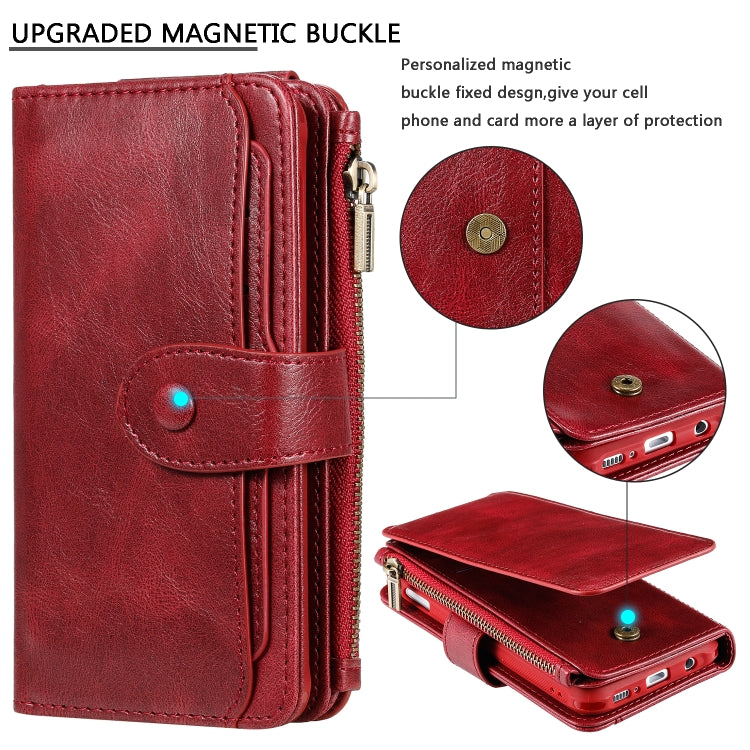 For Galaxy S10e Multifunctional Retro Detachable Magnetic Horizontal Flip Leather Case with Card Slots & Holder & Wallet & Photo Frame(Red) - Galaxy Phone Cases by buy2fix | Online Shopping UK | buy2fix