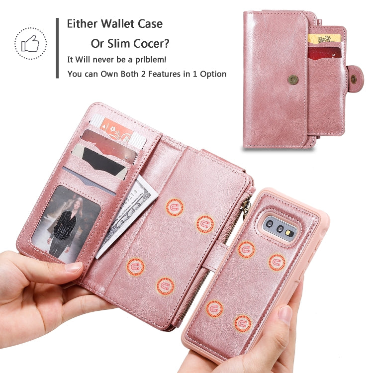 For Galaxy S10e Multifunctional Retro Detachable Magnetic Horizontal Flip Leather Case with Card Slots & Holder & Wallet & Photo Frame(Rose Gold) - Galaxy Phone Cases by buy2fix | Online Shopping UK | buy2fix
