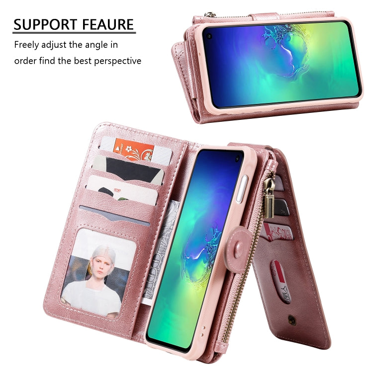 For Galaxy S10e Multifunctional Retro Detachable Magnetic Horizontal Flip Leather Case with Card Slots & Holder & Wallet & Photo Frame(Rose Gold) - Galaxy Phone Cases by buy2fix | Online Shopping UK | buy2fix