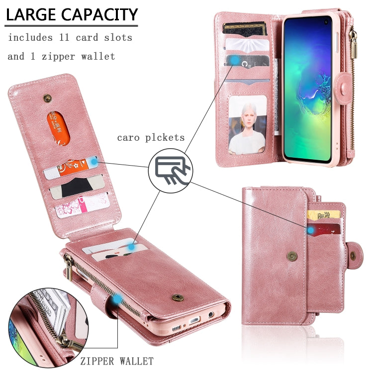 For Galaxy S10e Multifunctional Retro Detachable Magnetic Horizontal Flip Leather Case with Card Slots & Holder & Wallet & Photo Frame(Rose Gold) - Galaxy Phone Cases by buy2fix | Online Shopping UK | buy2fix