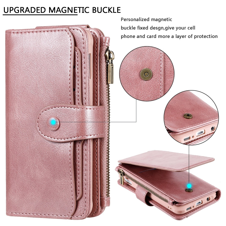 For Galaxy S10e Multifunctional Retro Detachable Magnetic Horizontal Flip Leather Case with Card Slots & Holder & Wallet & Photo Frame(Rose Gold) - Galaxy Phone Cases by buy2fix | Online Shopping UK | buy2fix