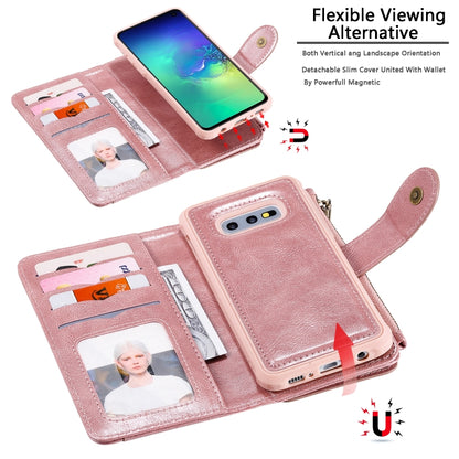 For Galaxy S10e Multifunctional Retro Detachable Magnetic Horizontal Flip Leather Case with Card Slots & Holder & Wallet & Photo Frame(Rose Gold) - Galaxy Phone Cases by buy2fix | Online Shopping UK | buy2fix