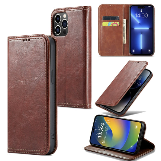 For iPhone 14 FIERRE SHANN Vintage Bark Texture Wallet Leather Phone Case(Brown) - iPhone 14 Cases by FIERRE SHANN | Online Shopping UK | buy2fix