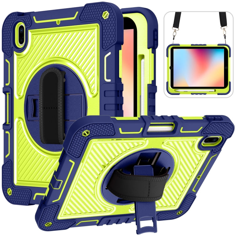 For iPad 2025 / 2022 360 Degree Rotation Shockproof Silicone + PC Tablet Case(Navy+Yellow Green) - iPad 2025 / 2022 Cases by buy2fix | Online Shopping UK | buy2fix