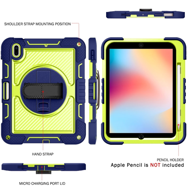 For iPad 2025 / 2022 360 Degree Rotation Shockproof Silicone + PC Tablet Case(Navy+Yellow Green) - iPad 2025 / 2022 Cases by buy2fix | Online Shopping UK | buy2fix