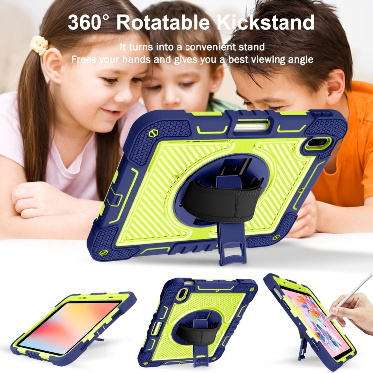 For iPad 2025 / 2022 360 Degree Rotation Shockproof Silicone + PC Tablet Case(Navy+Yellow Green) - iPad 2025 / 2022 Cases by buy2fix | Online Shopping UK | buy2fix