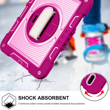 For iPad 2025 / 2022 360 Degree Rotation Shockproof Silicone + PC Tablet Case(Rose Red+Pink) - iPad 2025 / 2022 Cases by buy2fix | Online Shopping UK | buy2fix