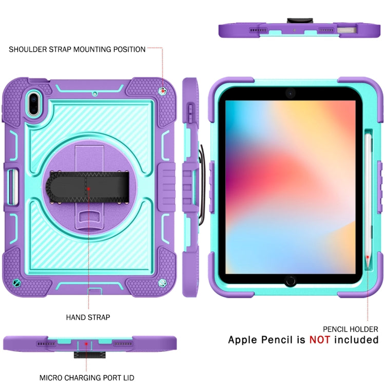 For iPad 2025 / 2022 360 Degree Rotation Shockproof Silicone + PC Tablet Case(Purple + Mint Green) - iPad 2025 / 2022 Cases by buy2fix | Online Shopping UK | buy2fix