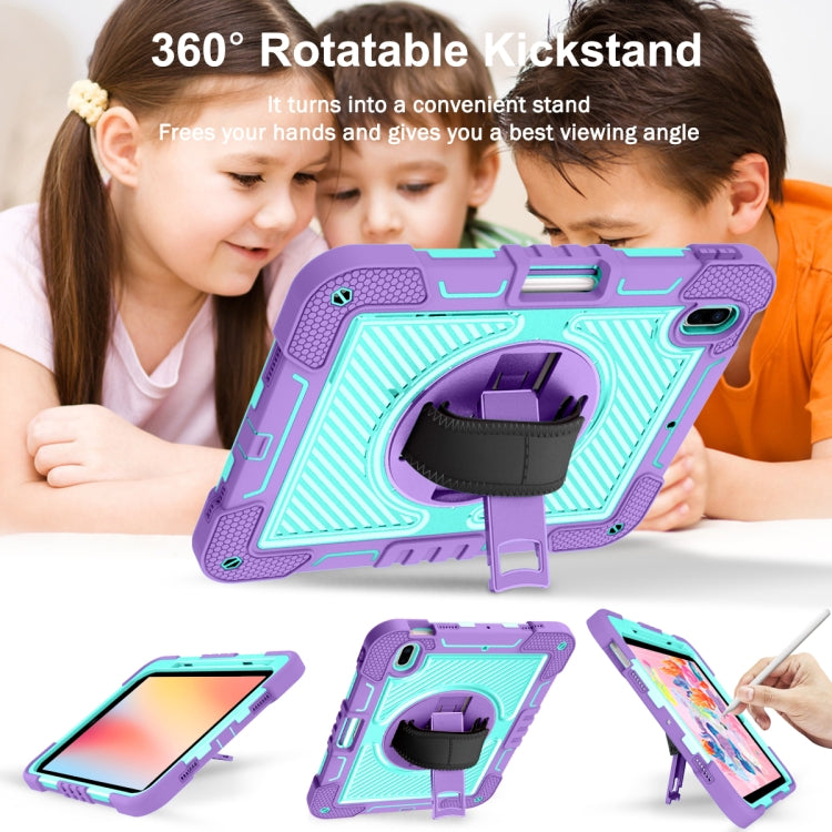 For iPad 2025 / 2022 360 Degree Rotation Shockproof Silicone + PC Tablet Case(Purple + Mint Green) - iPad 2025 / 2022 Cases by buy2fix | Online Shopping UK | buy2fix