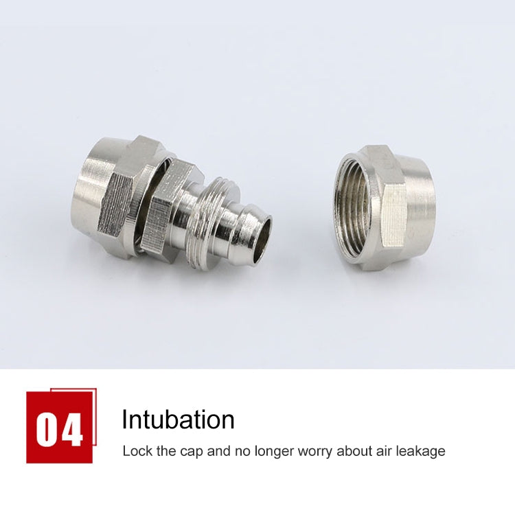 PM-4 LAIZE 2pcsNickel Plated Copper Straight Pneumatic Quick Connector - Interface Series by LAIZE | Online Shopping UK | buy2fix