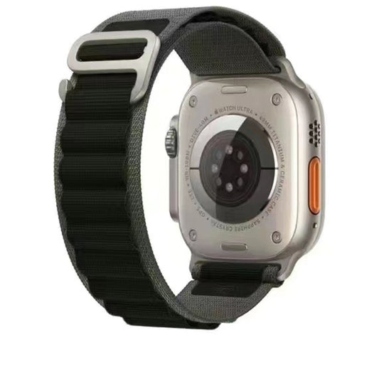 Breathable Two-color Nylon Watch Band For Apple Watch Ultra 49mm / Series 8&7 45mm / SE 2&6&SE&5&4 44mm / 3&2&1 42mm(Black) by buy2fix